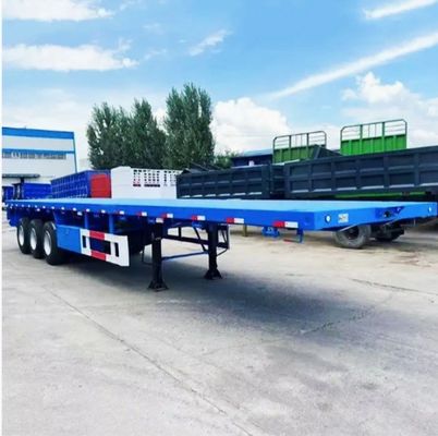 30~80トンの荷重を積む3軸半トレーラー コンテナ輸送機 平床トラックトレーラー