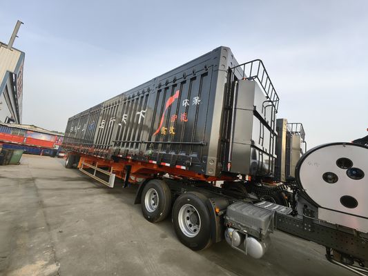 重荷用三軸横傾斜トレーラー,水力式リフトと横傾斜機能
