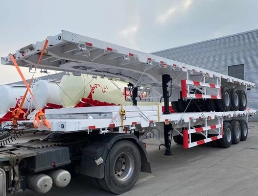マックス・ペイロード 50tons 3 Axle 40ft コンテナ 半トレーラー シャーシ フラットベッド フラットベッドトレーラー