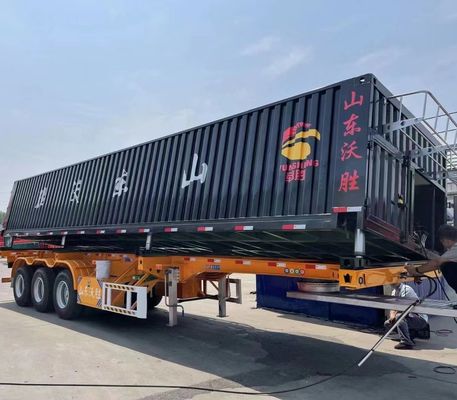40トンの貨物輸送のための機械式懸垂3軸側ロールダンプ半トレーラー