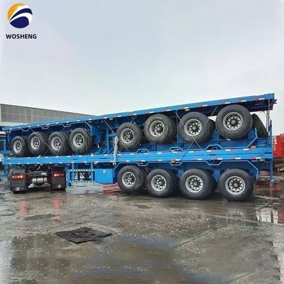 安定したコンテナ輸送のための平面式半トレーラー3軸4軸20FT40FT