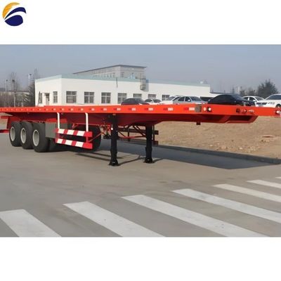Wosheng フラットベッド トラック トレーラー 3.5 &quot;90mm キングピンと 28t 重荷着陸装置