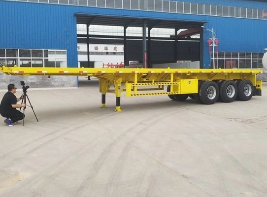 カスタマイズされたサイズと色 3 4 軸コンテナ トラック用のフラットベッドフラット半トレーラー