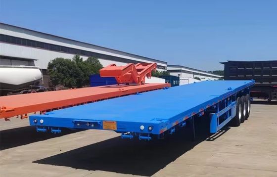 メカニカルサスペンション 3軸 20ft 40ft 45ft コンテナ輸送機 平床半トレーラー