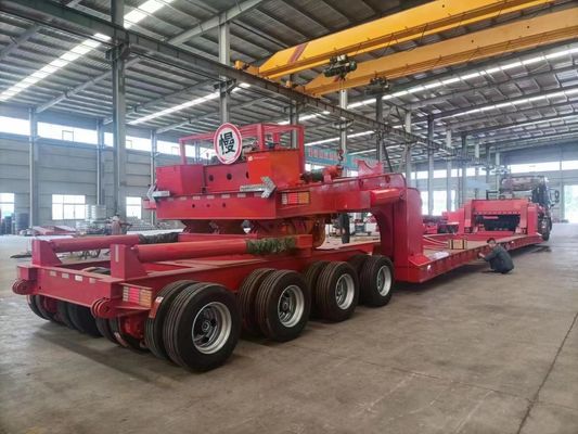 Wosheng 4軸 低床コンテナ シャーシ 重荷機器を運ぶための半トレーラー