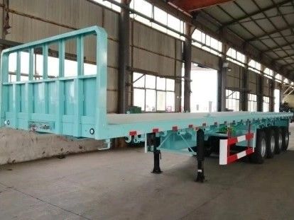 20FT 40FT コンテナ輸送のための機械式懸垂4軸平床半トレーラー