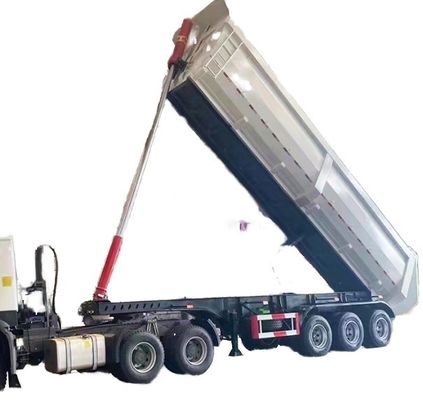 60tons 後ろのダンプトレーラー U形 ターパー半トレーラー 機械式または空気懸垂