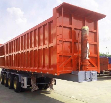 60tons 後ろのダンプトレーラー U形 ターパー半トレーラー 機械式または空気懸垂
