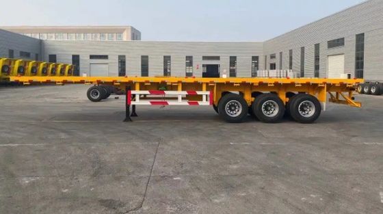 鋼鉄のメインビーム 0.5m 高さ3軸 20ft 40ft コンテナ シャーシ 平床半トレーラー