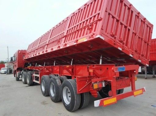 石砂用 3 軸 50 トンのサイドダンプトラックのセミトレーラー