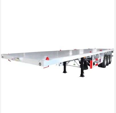 50トンの積載容量 20フィートと40フィートのコンテナ物流のためのフラットベッドセミトレーラー