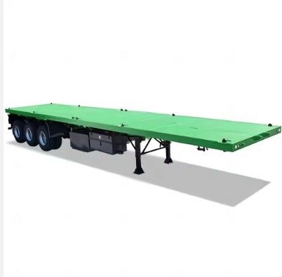 50トンの積載容量 20フィートと40フィートのコンテナ物流のためのフラットベッドセミトレーラー