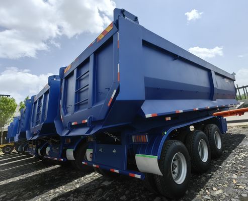 下のコンテナ 3軸 後部ダンプ半トレーラー 葉のスプリングと28t重用