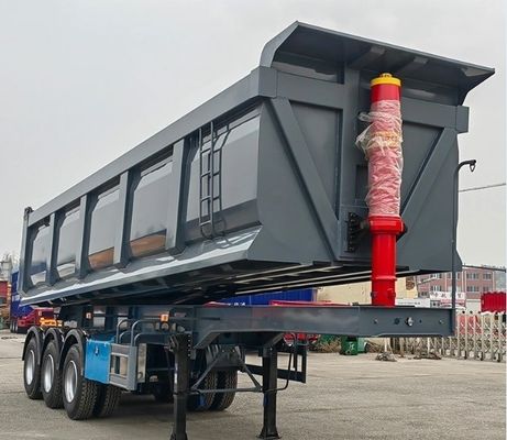 設計 30-100 トン U 型 後部ダンプ半トレーラー 最大重荷 30000 kg 鋼