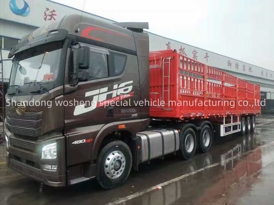 Q345B 主梁 3/4 軸 7.5 トン 12.4m サイドフェンス トラックのカスタマイズのための半トレーラー