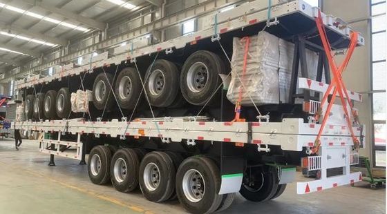 最良の 20FT 40FT コンテナ・シャシー 28t 重荷着陸機付き平床半トレーラー