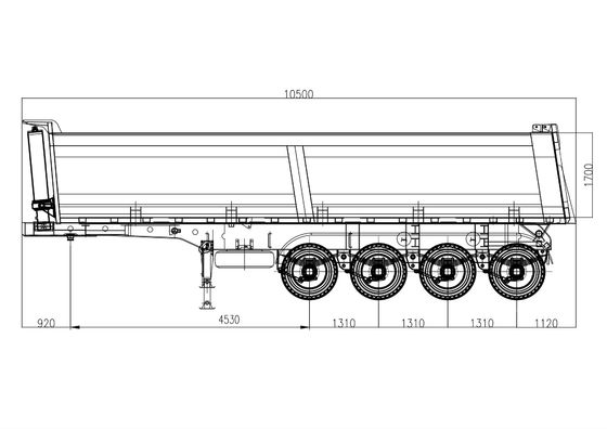 Q345B/T700 バージエスされたバックダンプ・ティッパー・ティッパー用鋼筋本線半トレーラー