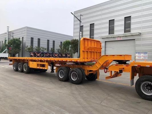 200tons マックスペイロード コンテナ輸送のためのWoshengダブルリンクフラットベッド半トレーラー
