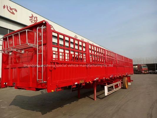 50トンの容量 フェンスセミトレーラー 3軸 7.5トンの重量と9.00-22.5リム