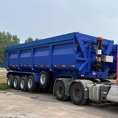 後ろダンプ式 水力型U型エンドティパー 半トラック トレーラー 前軸 リフト4軸