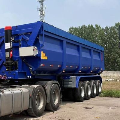 後ろダンプ式 水力型U型エンドティパー 半トラック トレーラー 前軸 リフト4軸