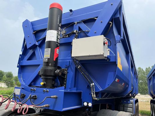 後ろダンプ式 水力型U型エンドティパー 半トラック トレーラー 前軸 リフト4軸