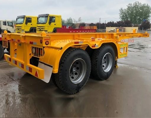 2/3 アクセル スケルトン 20FT 40FT コンテナ用の半トラックトレーラー 重荷着陸機