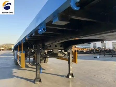 40 FT 2 3軸 機械式懸垂と12R22.5タイヤのフラットベッド半トラックトレーラー