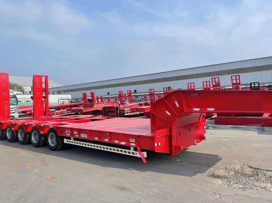 60トンの重荷で低床半トレーラー 315 80R22.5タイヤとオプションのキングピン
