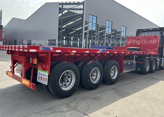 プロのカスタマイズされた色 20-80tons 3軸 40FTコンテナフラットベッドセミトレーラー