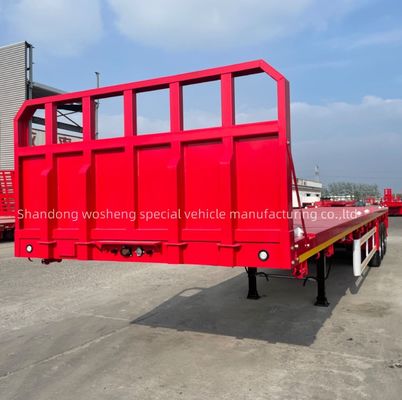 プロのカスタマイズされた色 20-80tons 3軸 40FTコンテナフラットベッドセミトレーラー