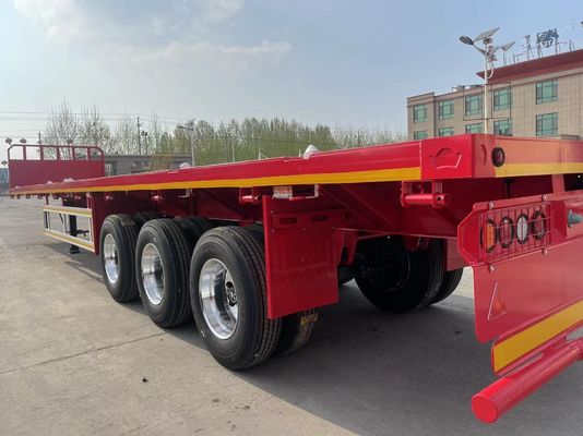 プロのカスタマイズされた色 20-80tons 3軸 40FTコンテナフラットベッドセミトレーラー