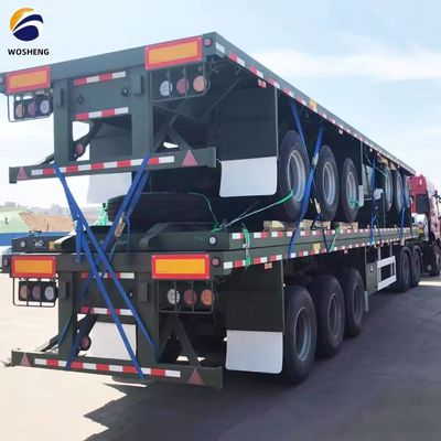 高重荷容量とダブルラインブレーキシステムを持つカスタムフラットベッド半トレーラー