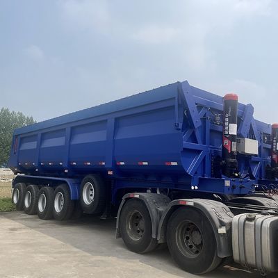 鉄製の3軸 後部ダンプ半トレーラー 80トンの4軸傾斜半トレーラー 傾斜トレーラー