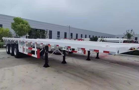 90t マックスペイロード 鉄 20FT 40FT コンテナ 平床半トレーラー 12r22.5 タイヤ