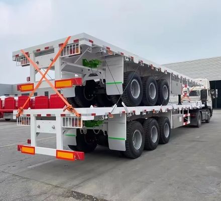 90t マックスペイロード 鉄 20FT 40FT コンテナ 平床半トレーラー 12r22.5 タイヤ