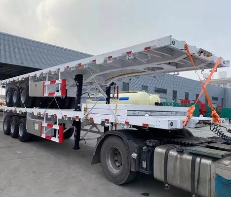 90t マックスペイロード 鉄 20FT 40FT コンテナ 平床半トレーラー 12r22.5 タイヤ