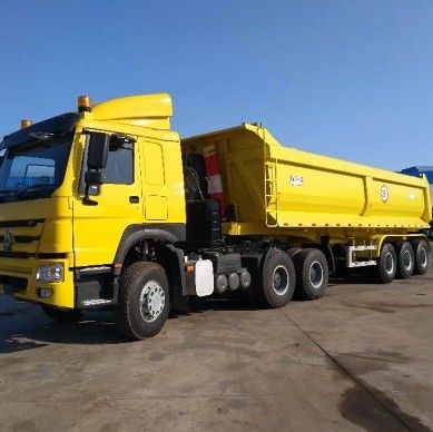 WS U 形 40-45 CBM 3 軸端卸荷 水力式 傾斜式 後部ダンプ トラック用 半トレーラー