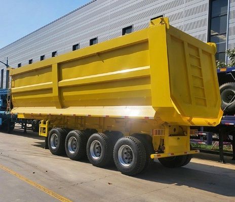 Q345B / T700 鉱石輸送のための鋼鉄本軸4軸後部ダンプ半トレーラー