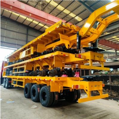 3 軸 60-80トン 20-45FT 平床コンテナ 半トレーラー 最大重荷 50000kg
