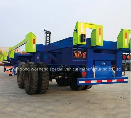 2軸 20FT 40FT Wharf 組み合わせた輸送 骨格コンテナトレーラー