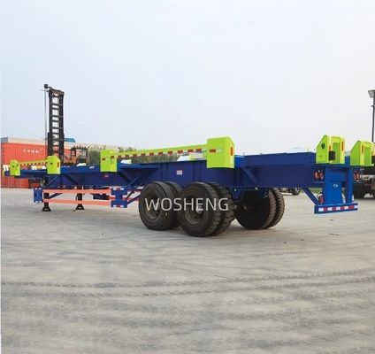 2軸 20FT 40FT Wharf 組み合わせた輸送 骨格コンテナトレーラー