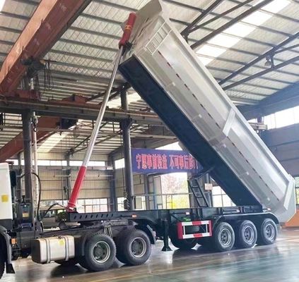 60T 容量 角形 砂石 穀物 輸送のための 後ろのダンプ 半トレーラー