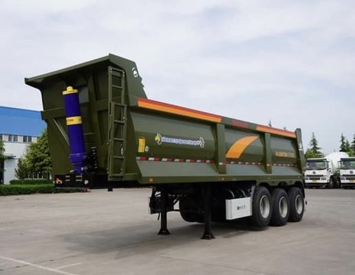 60T 容量 角形 砂石 穀物 輸送のための 後ろのダンプ 半トレーラー