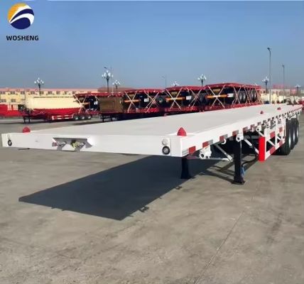 40FT フラットベッド コンテナ フラットベッドセミトレーラー 2 &quot;または 3.5&quot;キングピンと3または4軸
