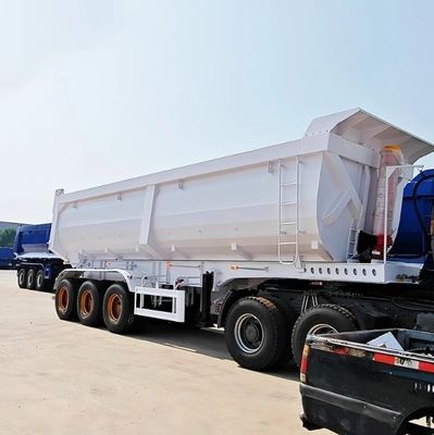 直接重用 3軸 4軸 50-80トンの水力傾斜式 後部ダンプ半トレーラー