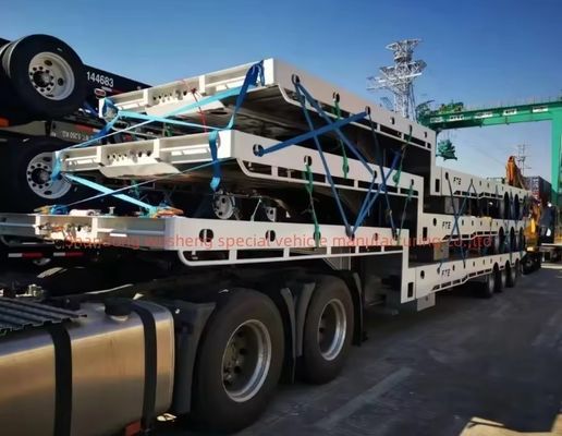 40〜100トンのペイロード メカニカルサスペンション 12R22.5タイヤ付きの40フィート低床半トレーラー