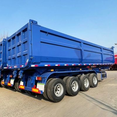 U型水力シリンダー 3軸 ダンプ ターパー 後部ダンプ 葉のスプリング付き半トレーラー