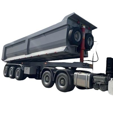 重荷用水力シリンダー3軸 45cbm 50cbm トラック用 U型後向き傾斜ダンプトレーラー