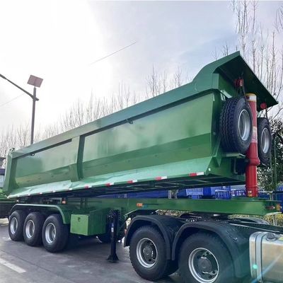 重荷用水力シリンダー3軸 45cbm 50cbm トラック用 U型後向き傾斜ダンプトレーラー